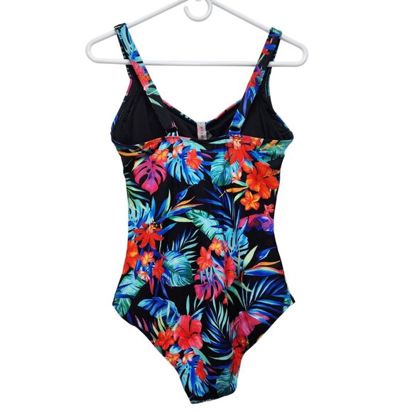 Tempt Me Womens Floral One-Piece Swimsuit Size M Adjustable Straps Multicolor - Picture 3 of 9